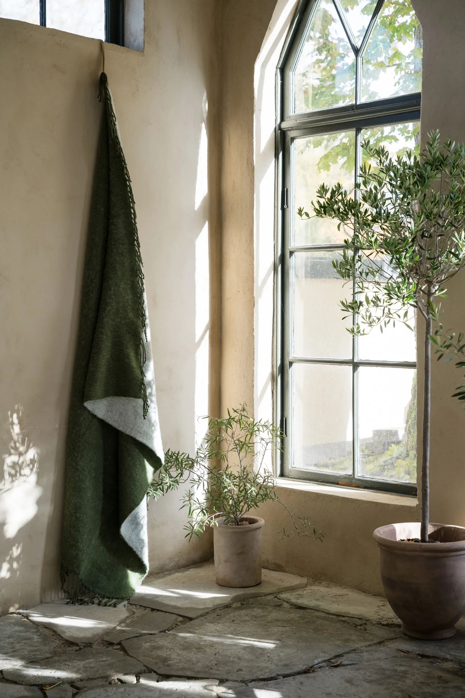 Ernst throw with fringe 130x170 cm, Green-white ERNST