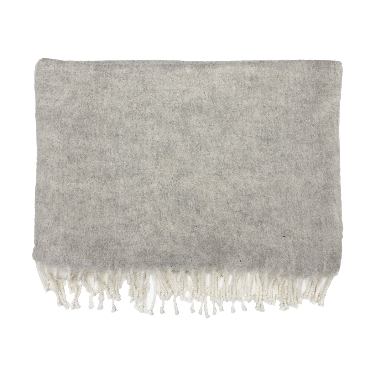 Ernst throw with fringe 130x170 cm Grey | Scandinavian Design | Wool blankets & throws | Grey