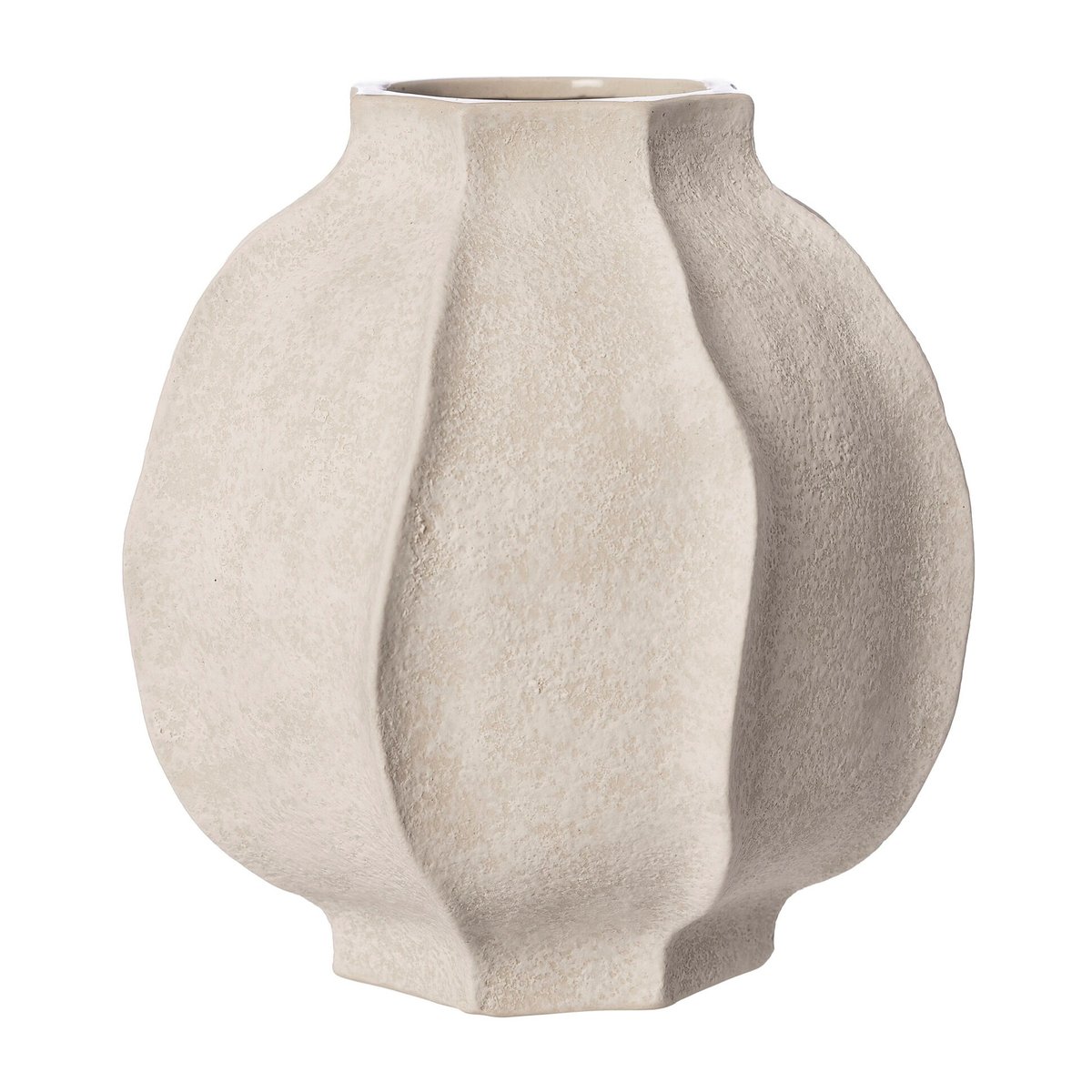 Ernst vase dented stripe H18 cm o18 cm | Scandinavian Design | Vases | White