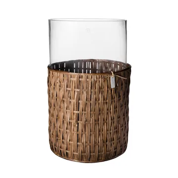 Ernst vase/tealight holder in basket - Dark brown, Ø18x30 cm - ERNST