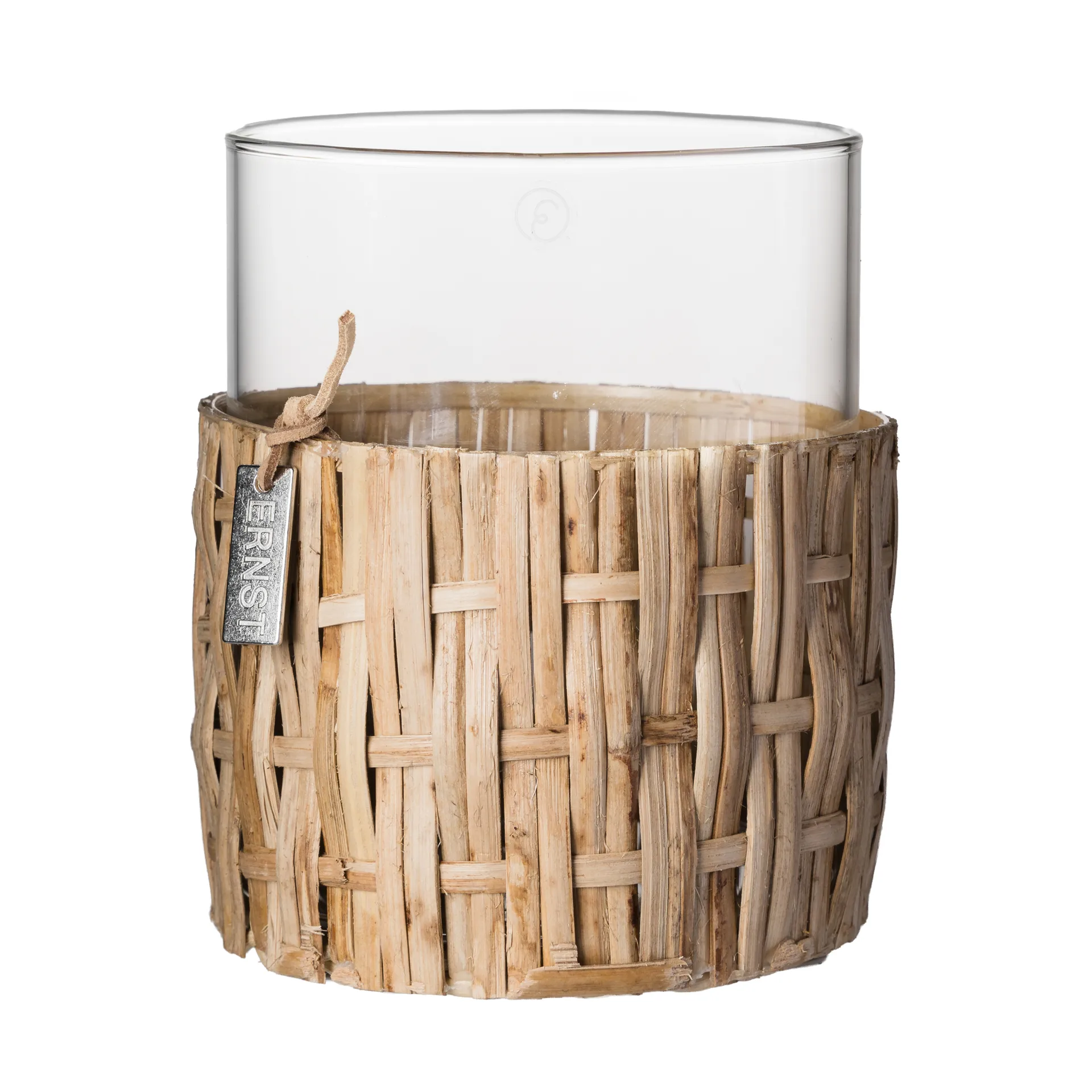 Ernst vase/tealight holder in basket, Nature, Ø10x12 cm ERNST