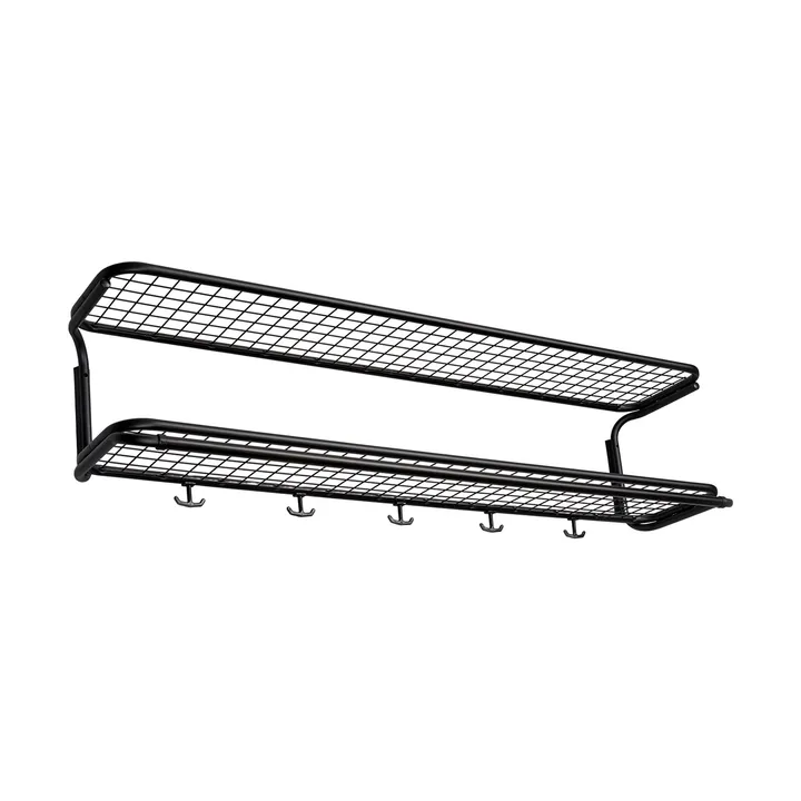 Classic 650 hat shelf - Black/black, 2 levels, 120 cm - Essem Design