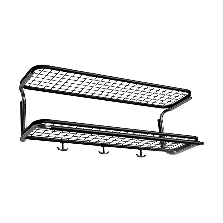 Classic 650 hat shelf - Black/chrome, 2 levels, 100 cm - Essem Design
