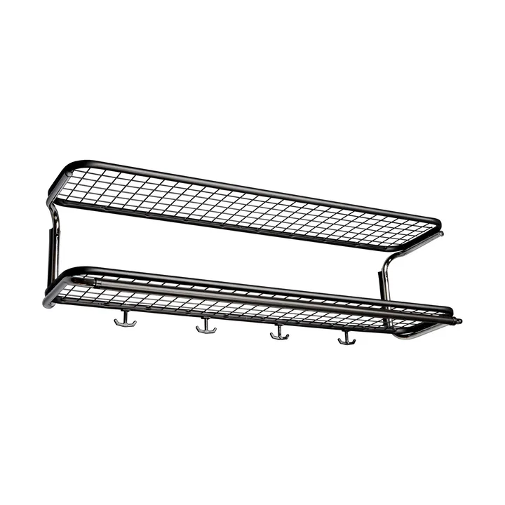 Classic 650 hat shelf - Black/chrome, 2 levels, 100 cm - Essem Design