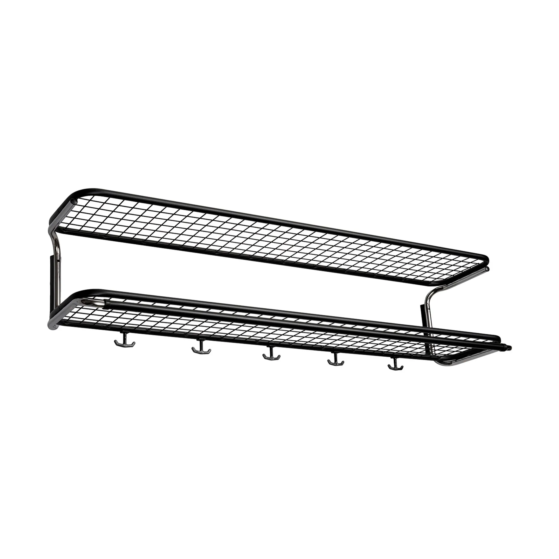 Classic 650 hat shelf, Black/chrome, 2 levels, 110 cm Essem Design