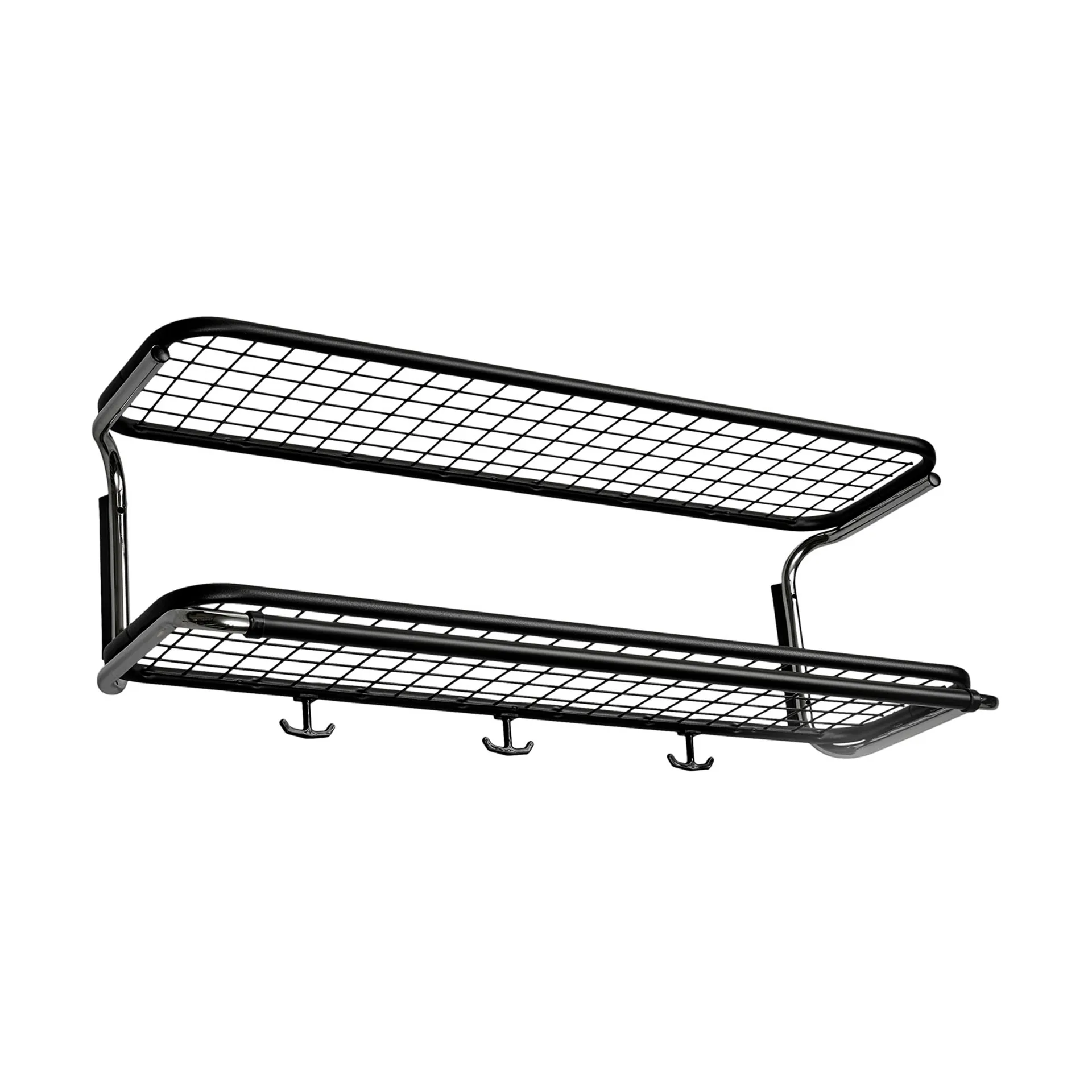 Classic 650 hat shelf, Black/chrome, 2 levels, 120 cm Essem Design