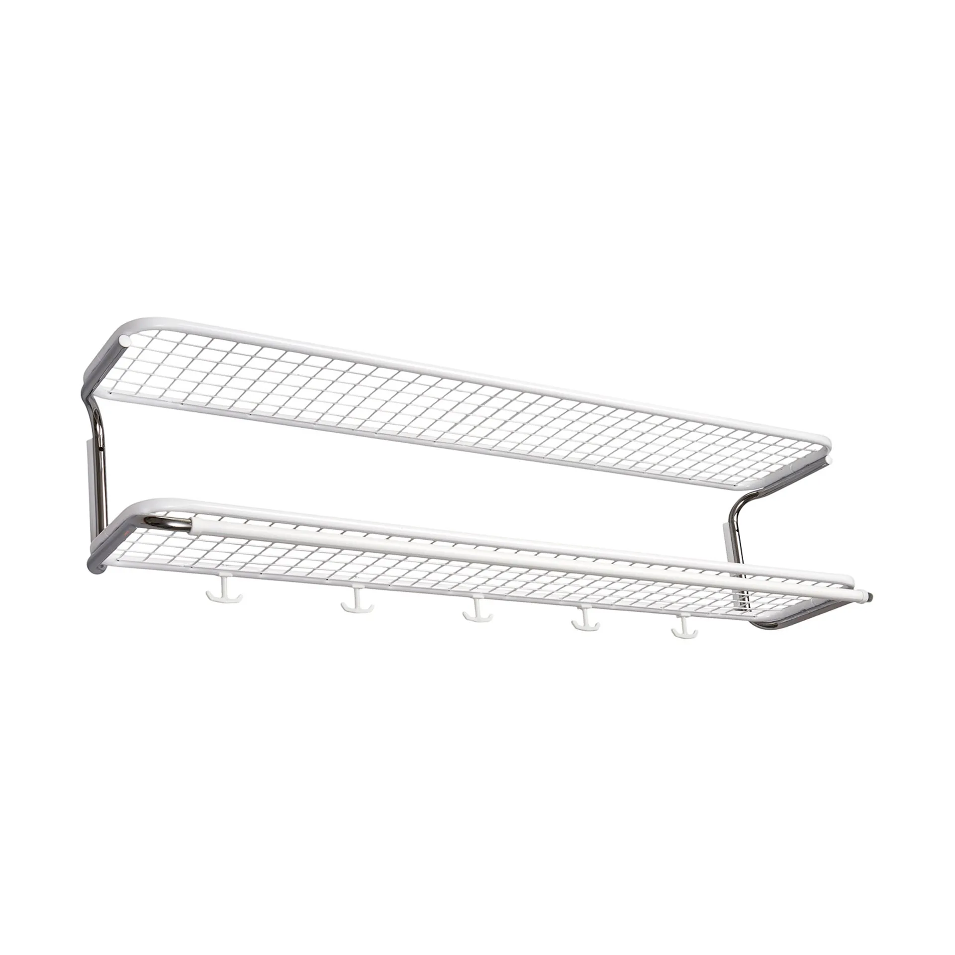 Classic 650 hat shelf, White/chrome, 2 levels, 120 cm Essem Design