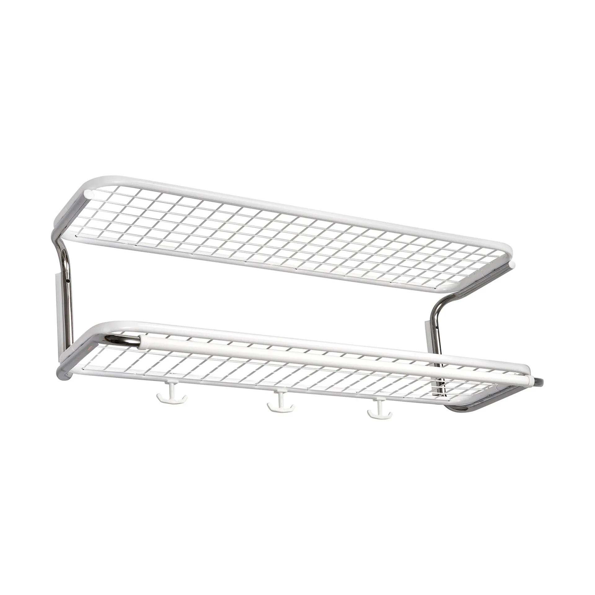 Classic 650 hat shelf, White/chrome, 2 levels, 80 cm Essem Design