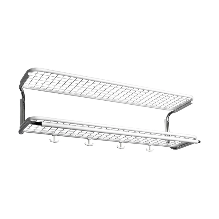 Classic 650 hat shelf - White/chrome, 2 levels, 90 cm - Essem Design