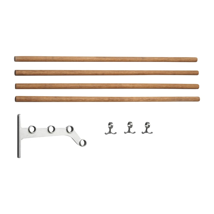 Nostalgi 291 inbuilt hat rack 100 cm - Bamboo-aluminium - Essem Design