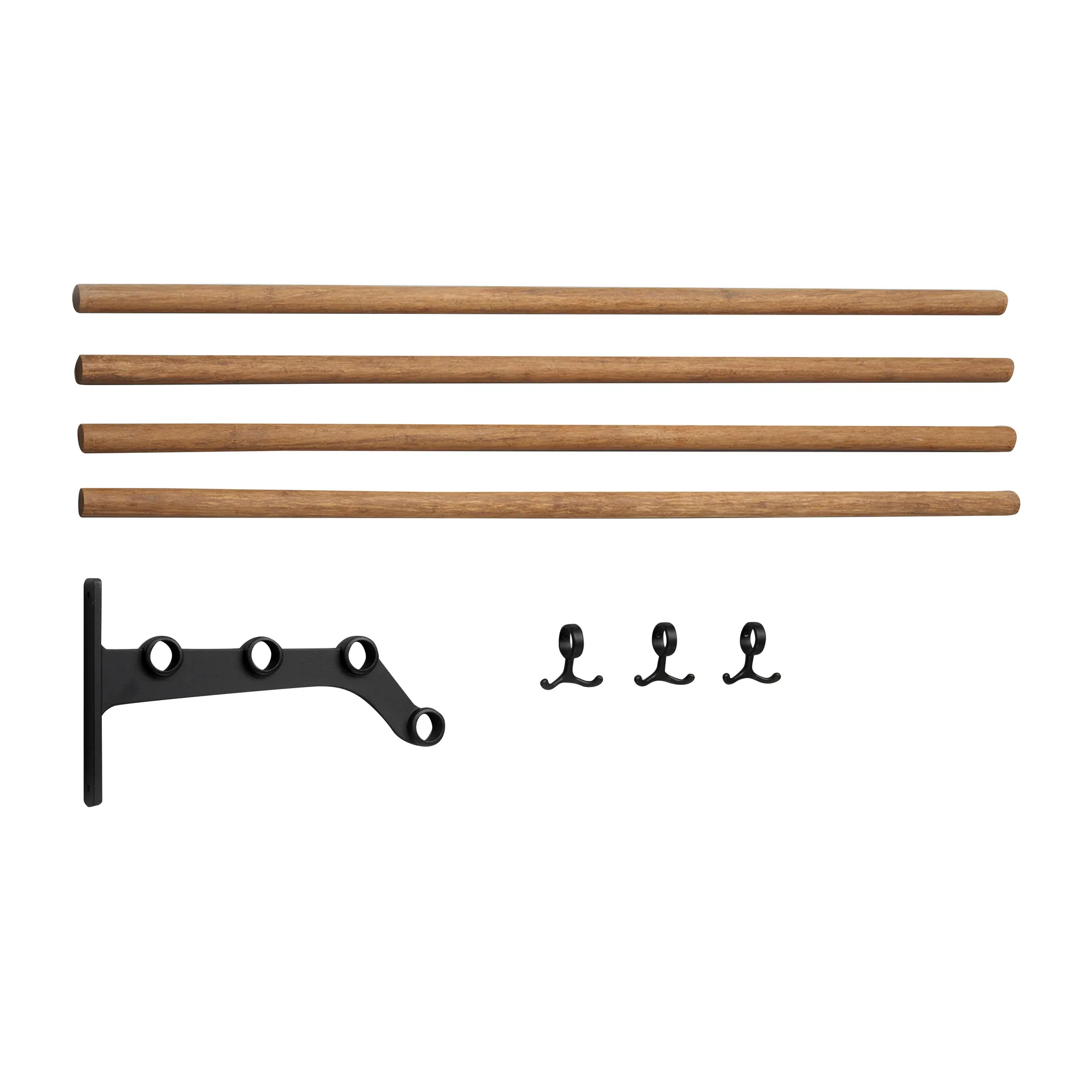 Nostalgi 291 inbuilt hat rack 100 cm, Bamboo-black Essem Design