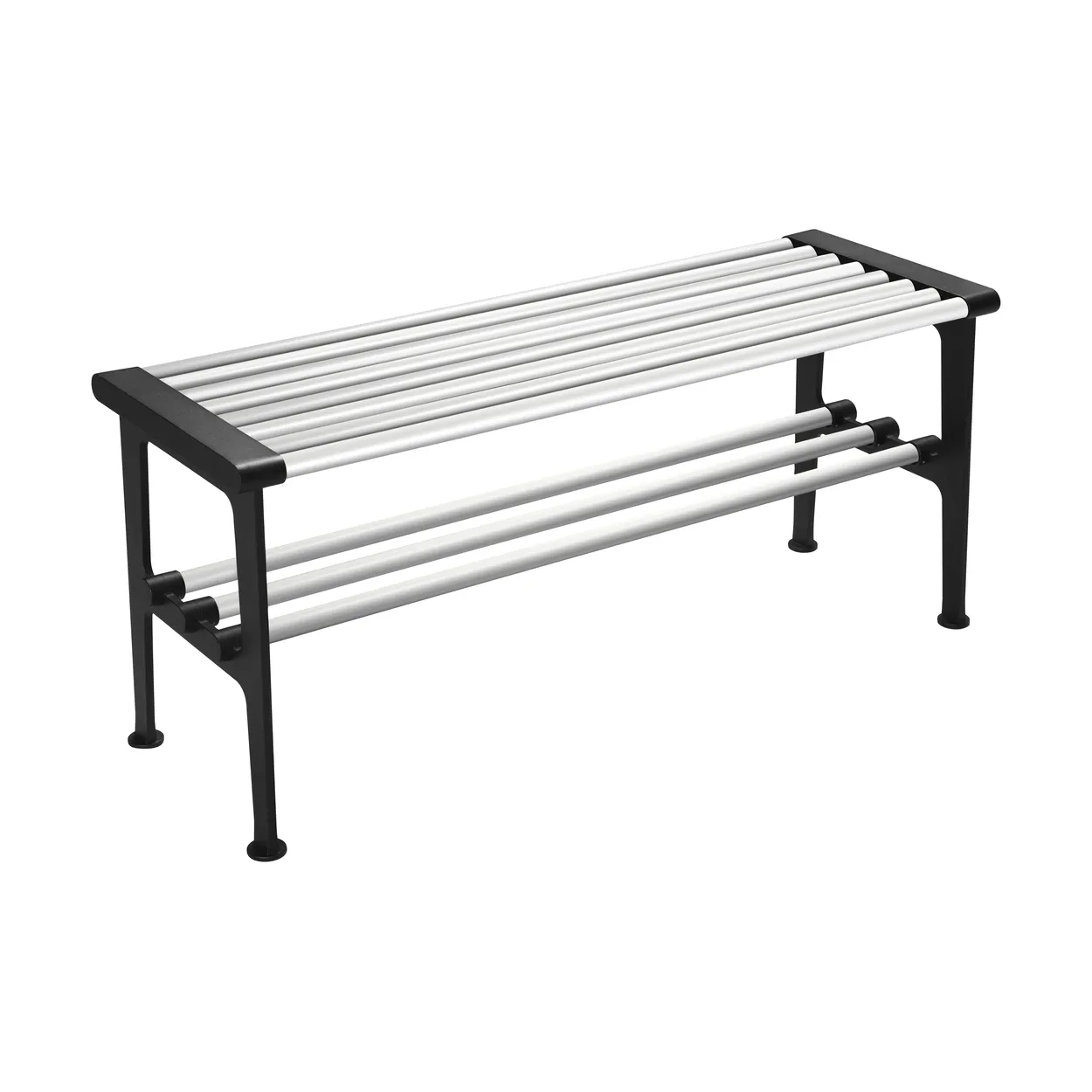 Essem Design Nostalgi bench 100 cm Aluminium-black | Scandinavian Design | Benches | Silver-coloured