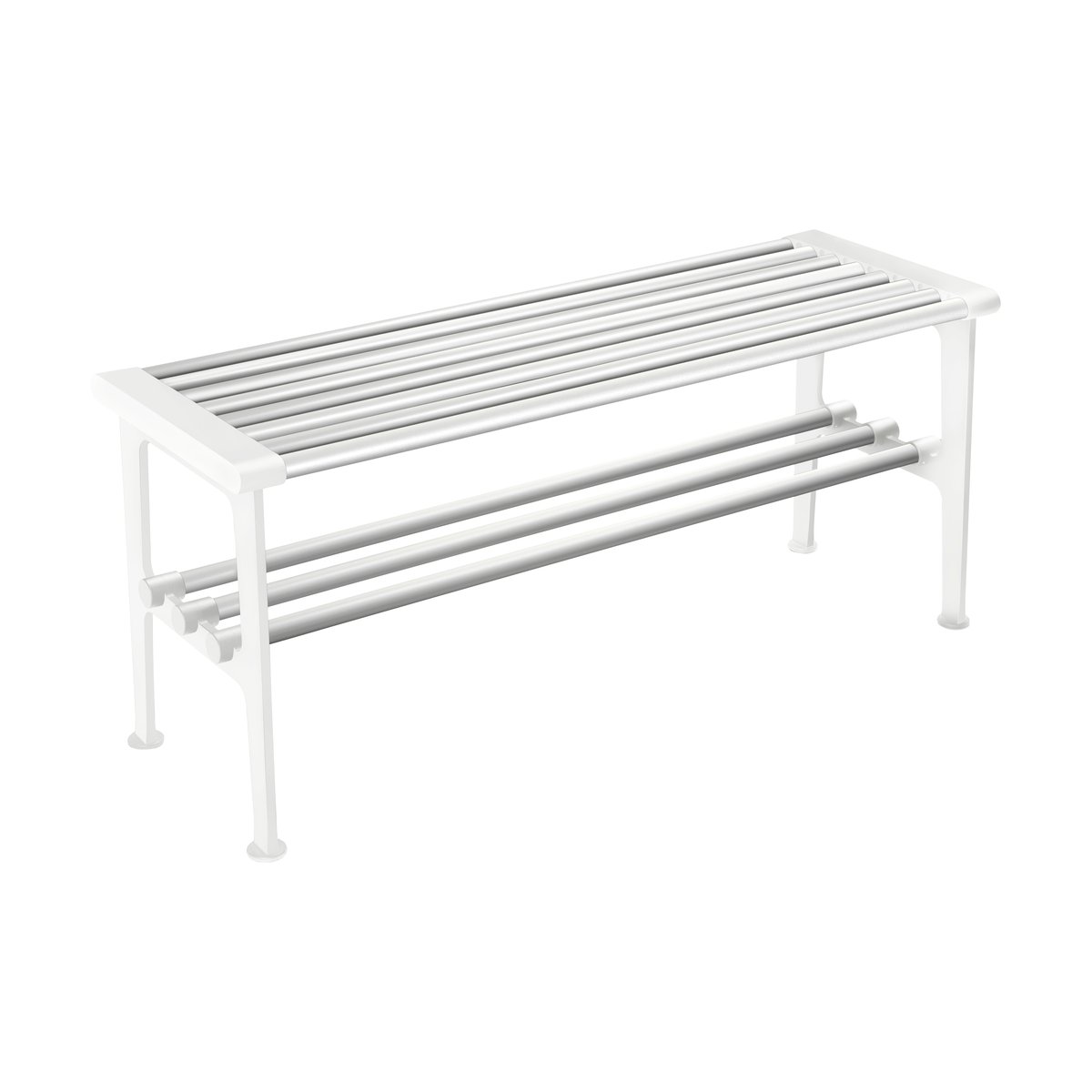 Essem Design Nostalgi bench 100 cm Aluminium-white | Scandinavian Design | Benches | Silver-coloured