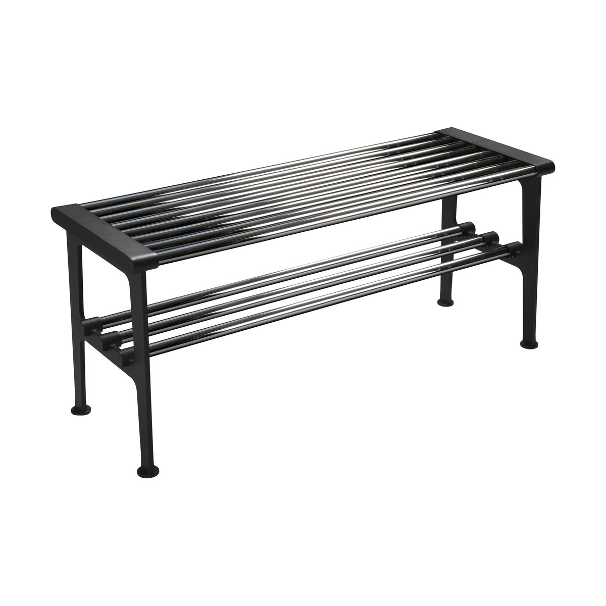 Essem Design Nostalgi bench 100 cm Chrome-black | Scandinavian Design | Benches | Silver-coloured