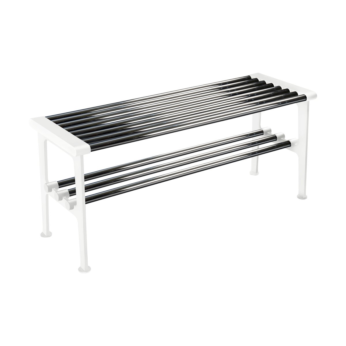Essem Design Nostalgi bench 100 cm Chrome-white | Scandinavian Design | Benches | Silver-coloured