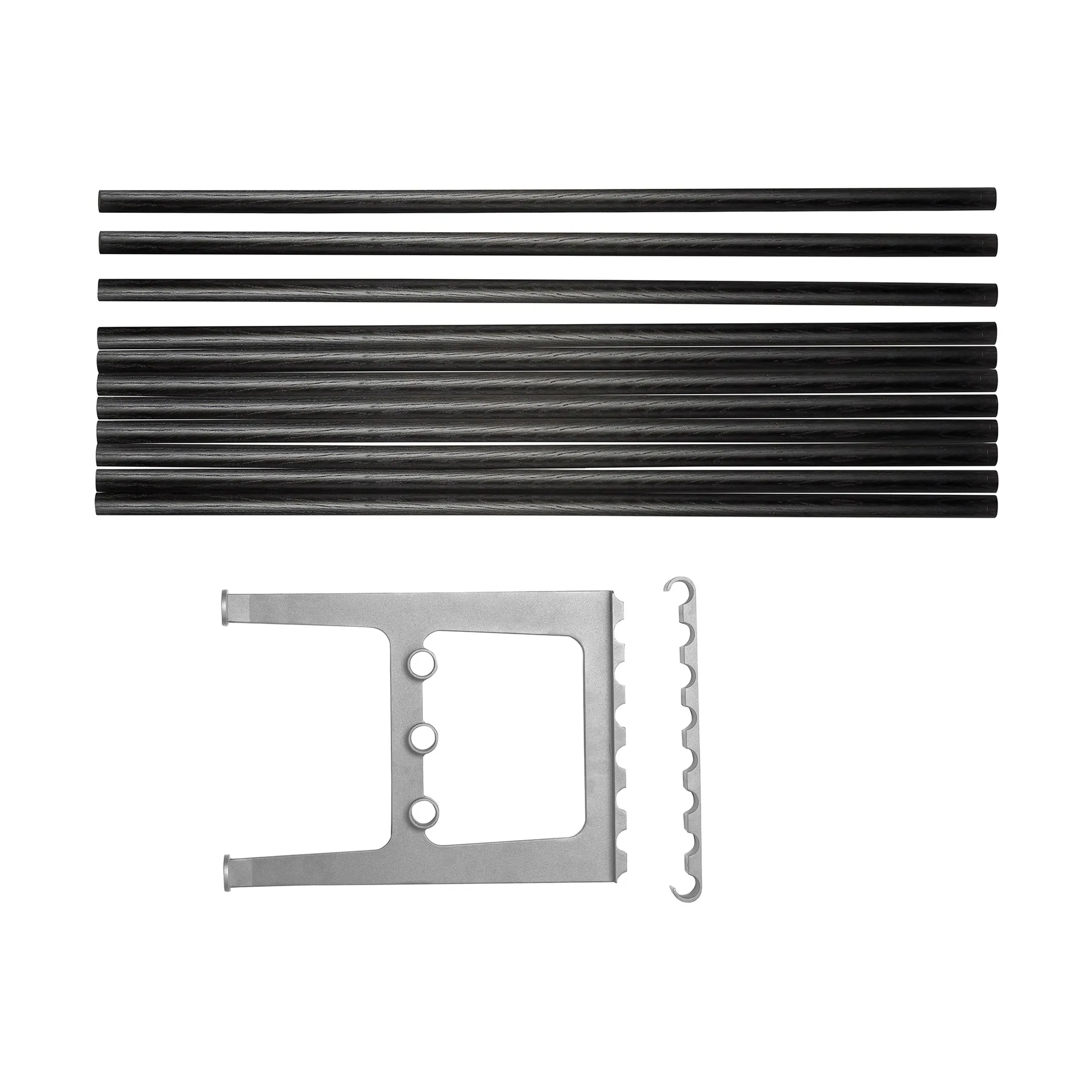 Nostalgi bench extension 100 cm, Black stained oak-aluminium Essem Design