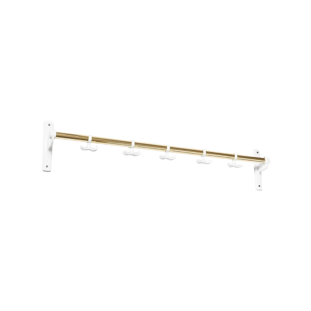 Essem Design Nostalgi Hook rack Brass, white stand | Scandinavian Design | Clothes racks, coat stands & hangers | Gold-coloured