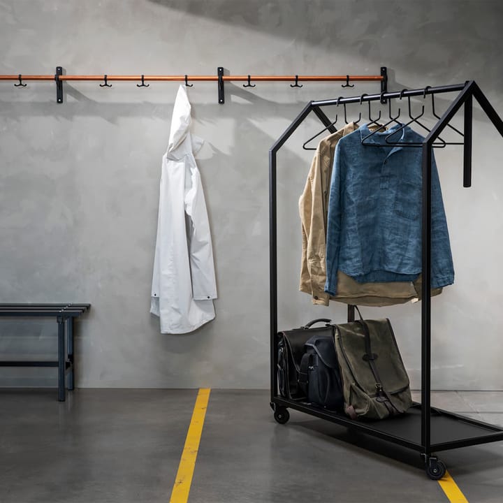 Nostalgi Hook rack, Walnut, black stand Essem Design
