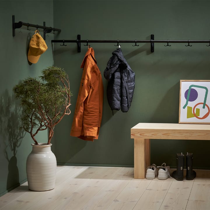 Nostalgi Hook rack, Walnut, black stand Essem Design