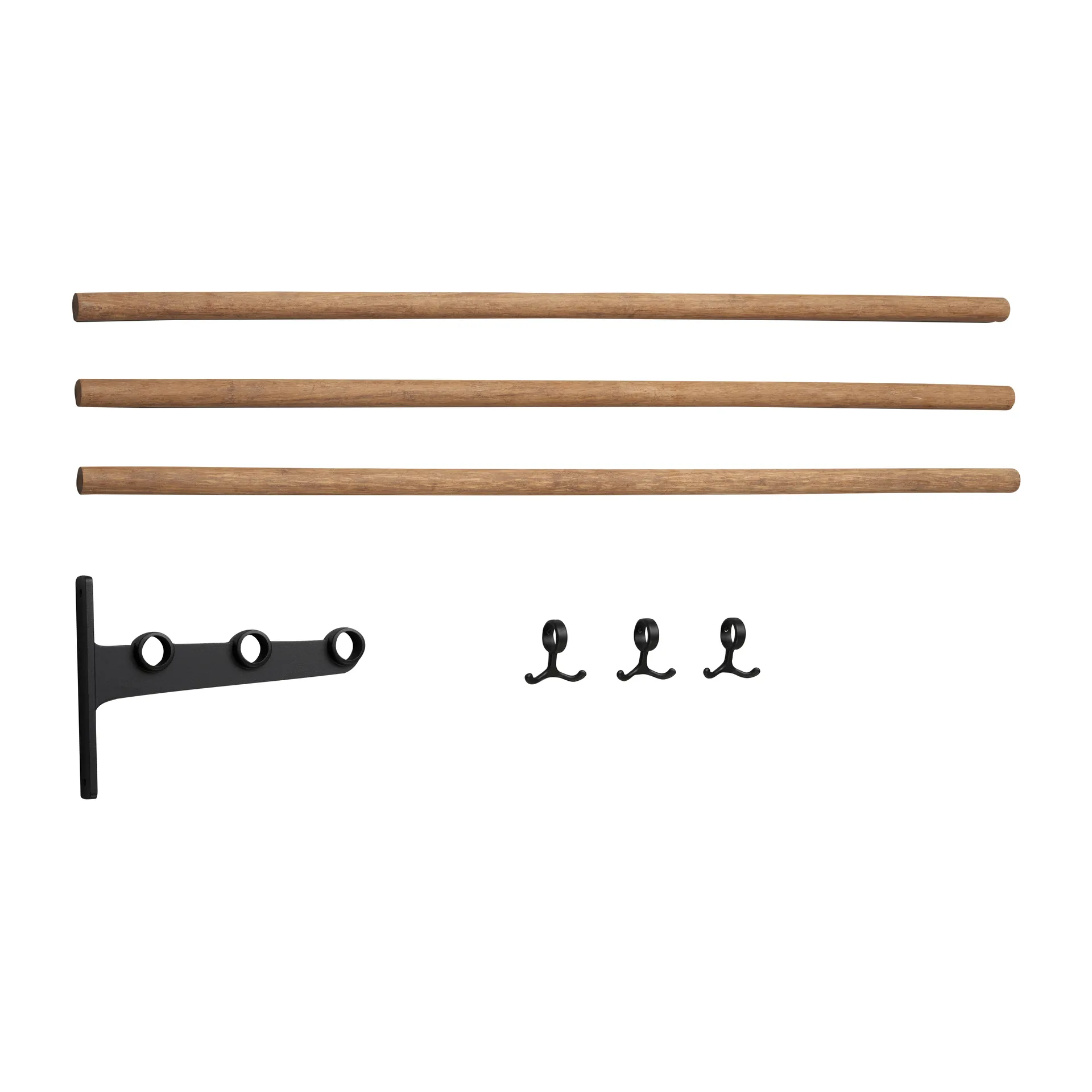 Nostalgi inbuilt hat rack, shoe rack, Bamboo-black Essem Design