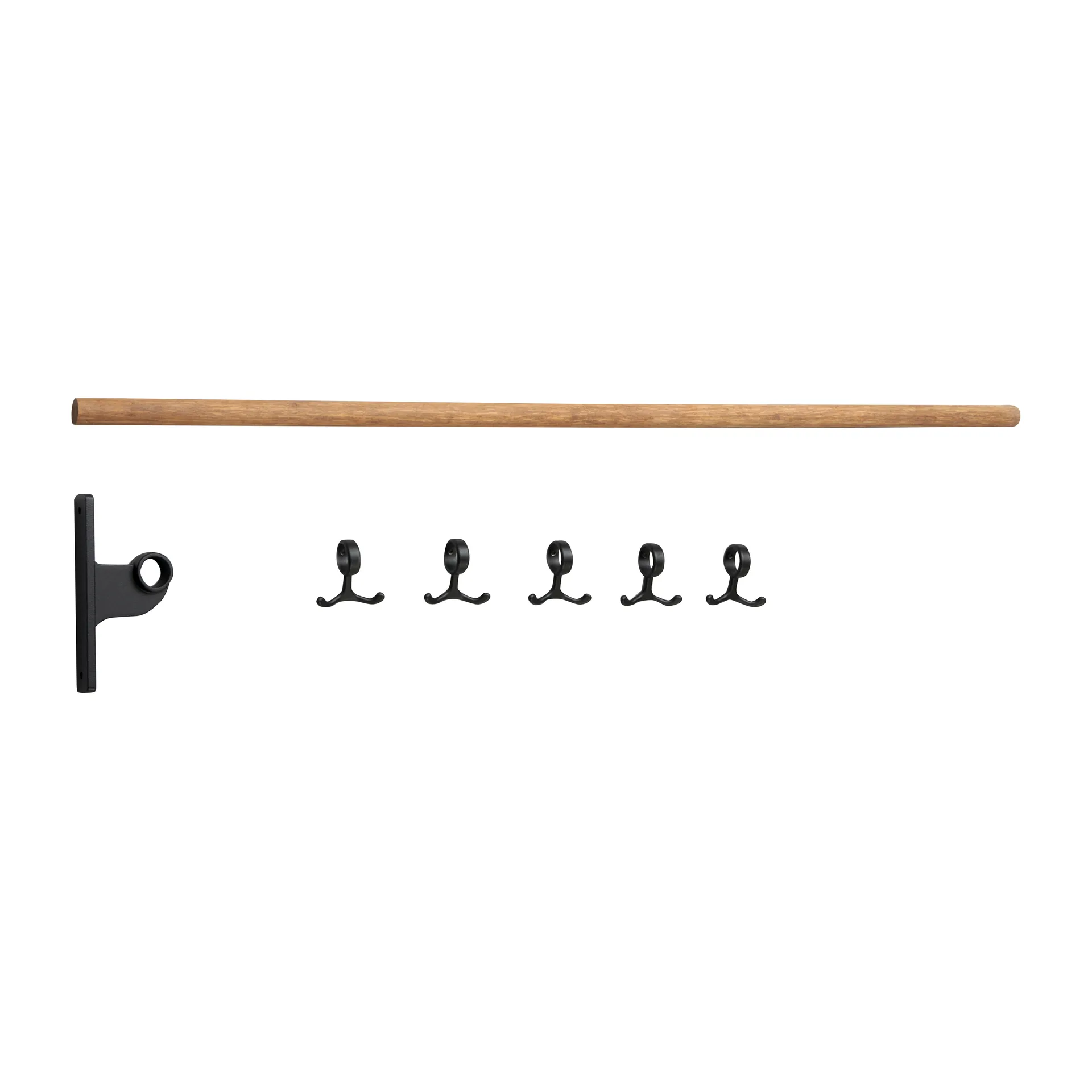 Nostalgi inbuilt hook strip, Bamboo-black Essem Design