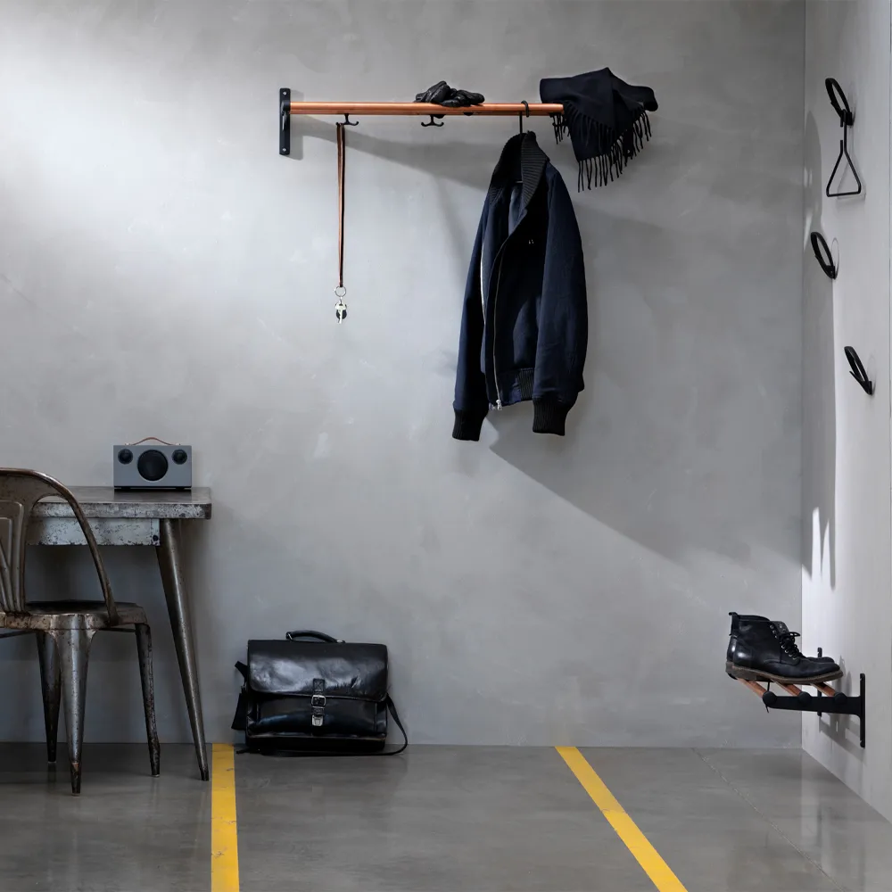 Nostalgi Shoe or hat shelf, Birch, black stand Essem Design