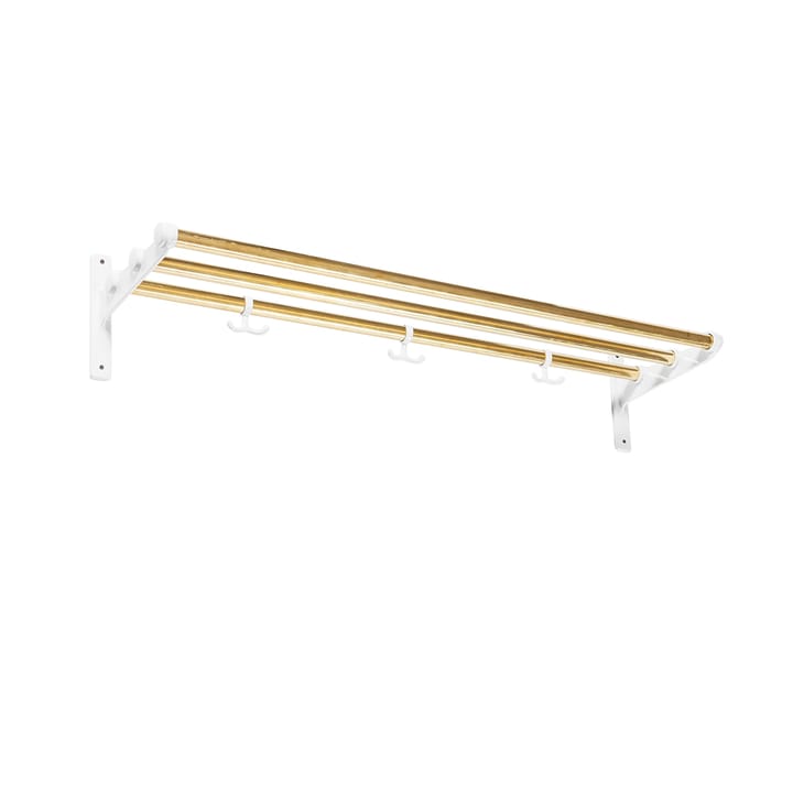 Nostalgi Shoe or hat shelf - Brass, white stand - Essem Design