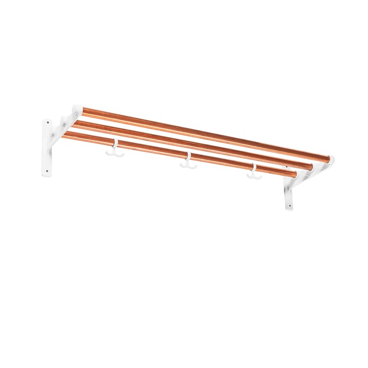 Nostalgi Shoe or hat shelf - Copper, white stand - Essem Design