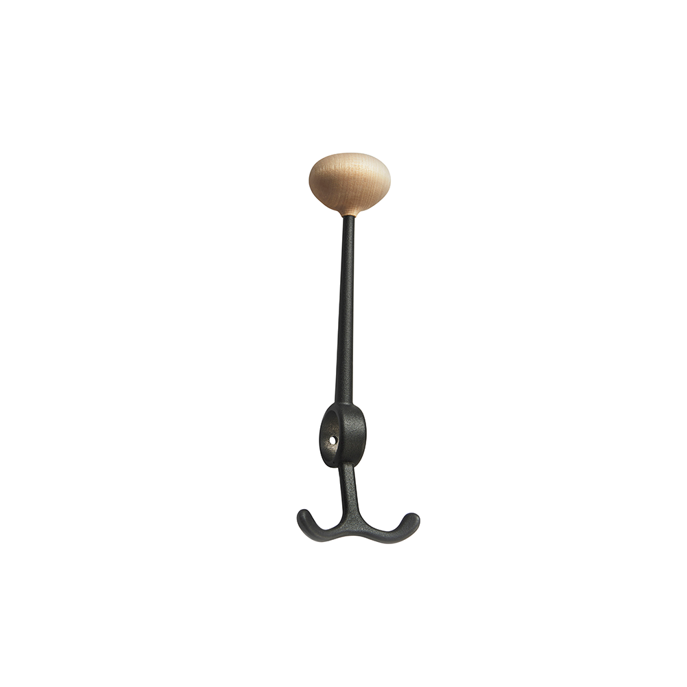 Essem Design Oskar hook Black, birch knob | Scandinavian Design | Clothes hooks & hangers | Black