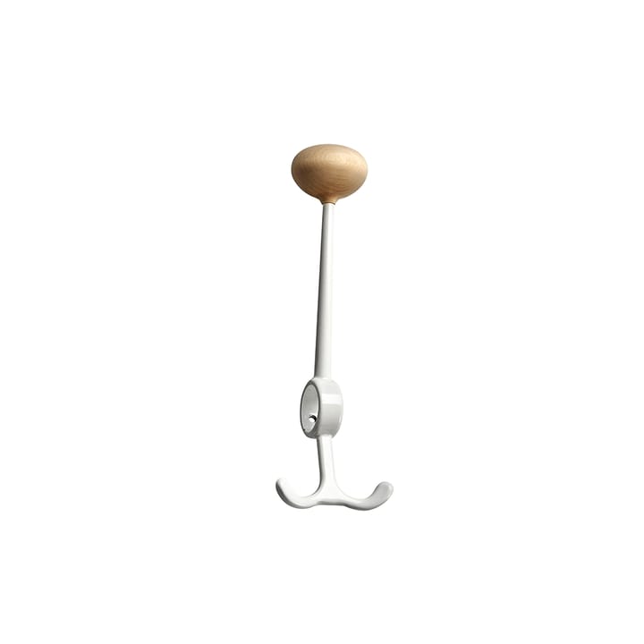 Oskar hook - White, birch knob - Essem Design