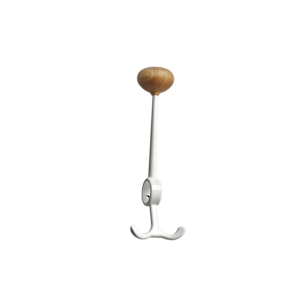 Essem Design Oskar hook White, oak knob