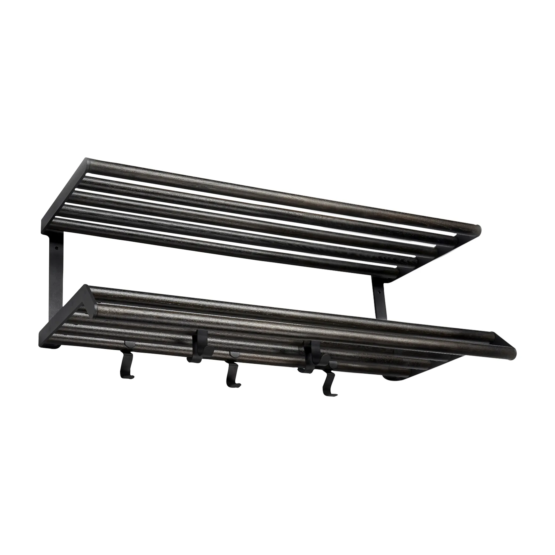 Tamburin hat shelf 60 cm, Black oiled oak-black Essem Design