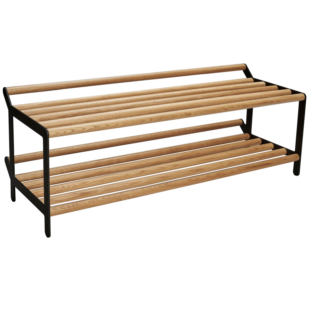 Essem Design Tamburin shoe shelf 100 cm oak-black | Scandinavian Design | Shoe racks | Black