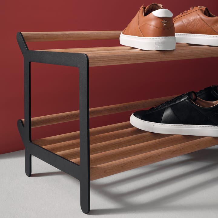 Tamburin shoe shelf 100 cm - oak-black - Essem Design