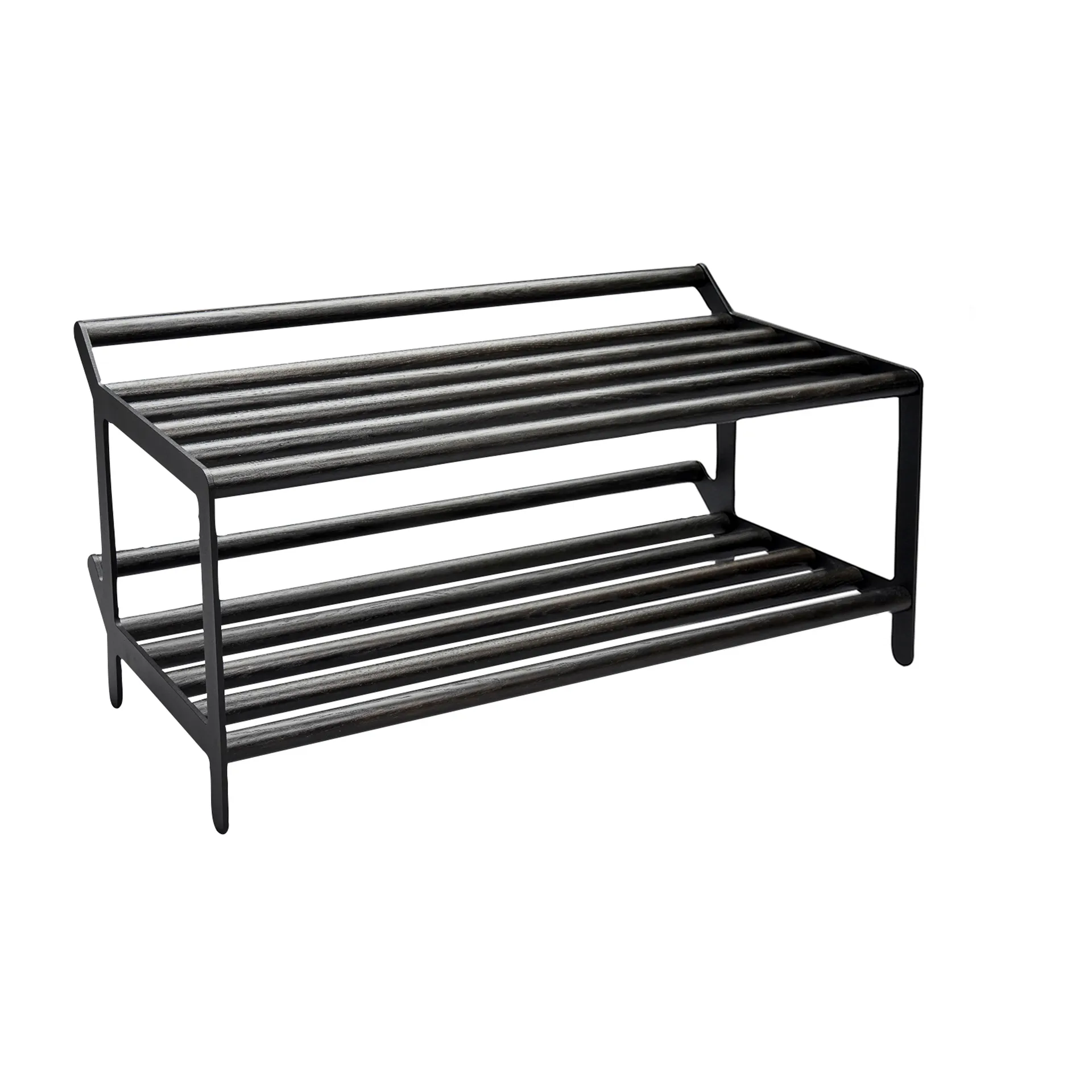 Tamburin shoe shelf 60 cm, Black oiled oak-black Essem Design