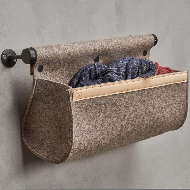 Ulrika wall storage - natural wool-black - Essem Design