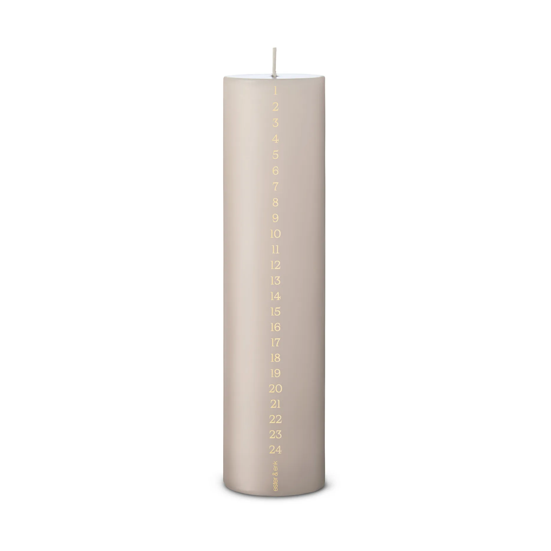 ester & erik advent candle 25 cm, 22 linen grey ester & erik