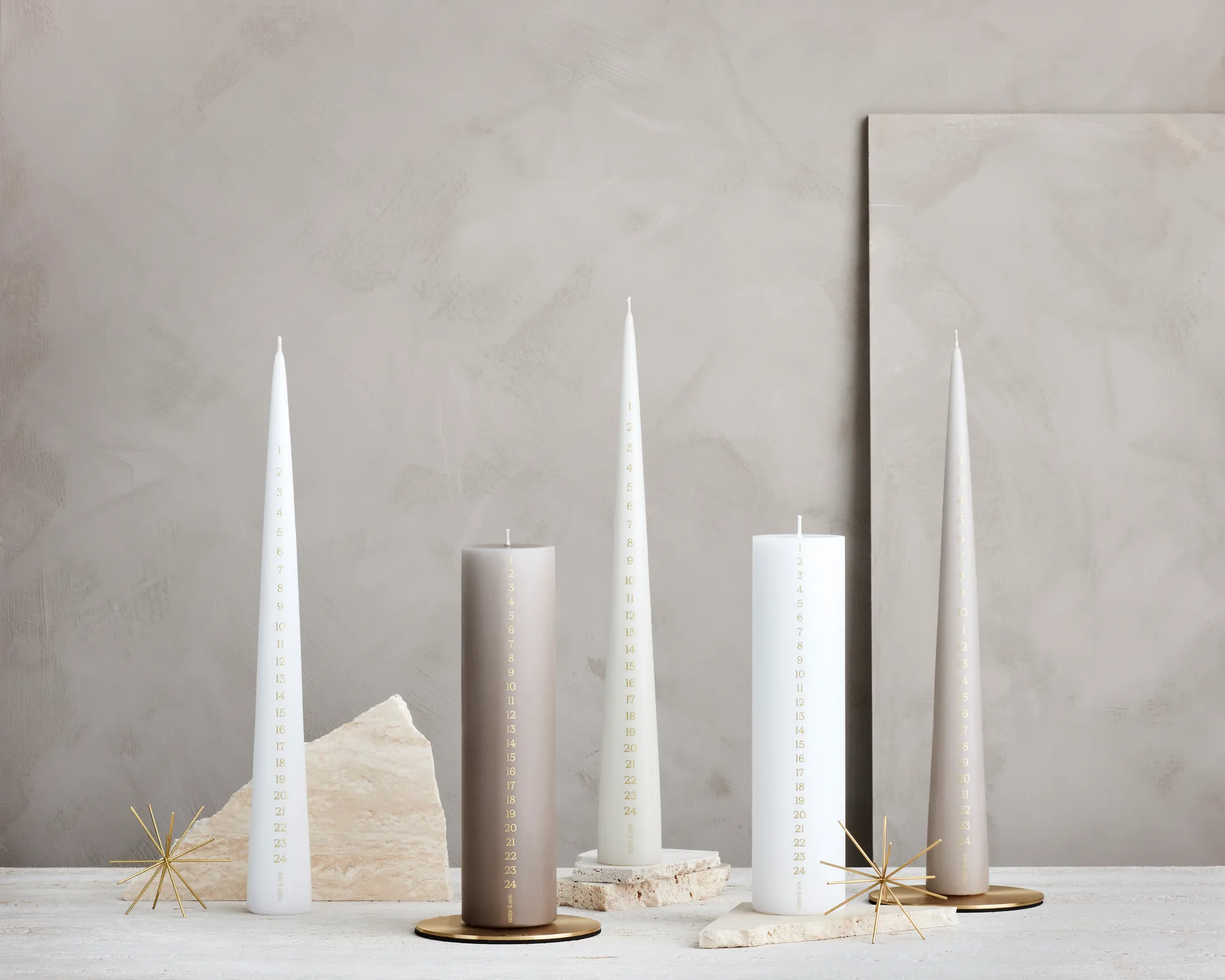 ester & erik advent candle 37 cm, 31 pure white ester & erik