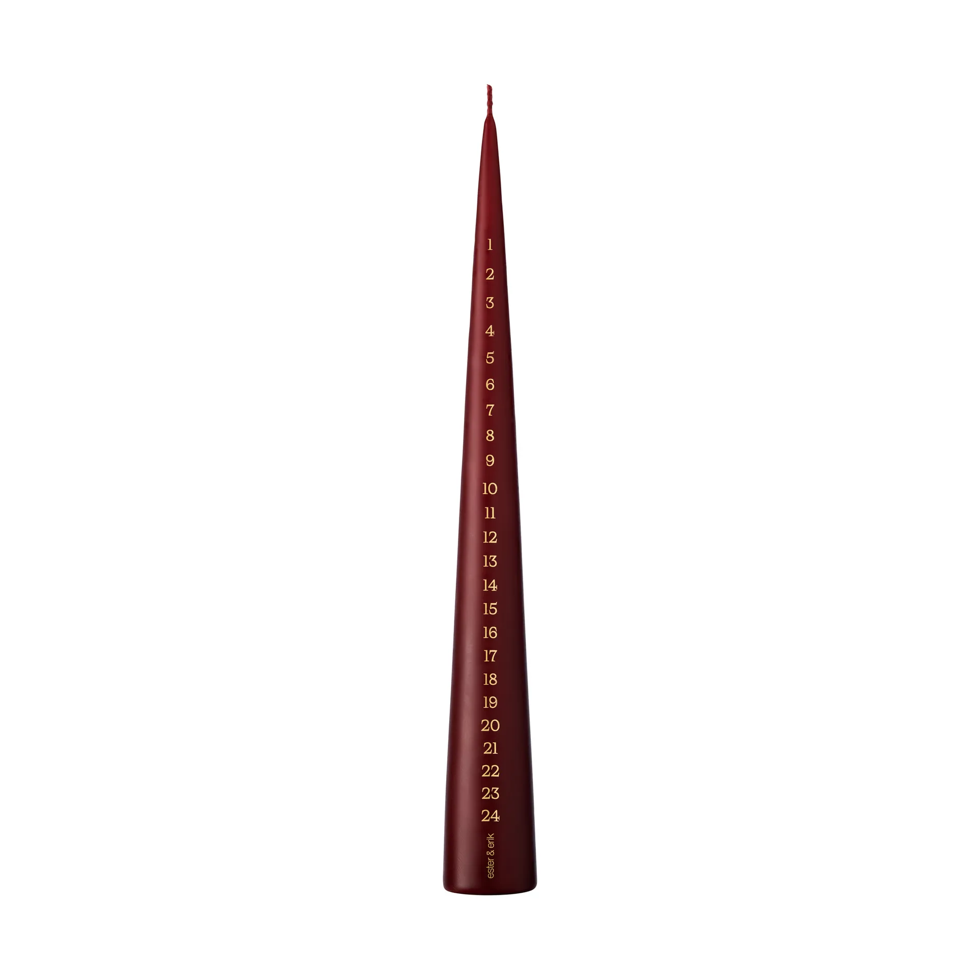 ester & erik advent candle 37 cm, 44/2 deep wine ester & erik