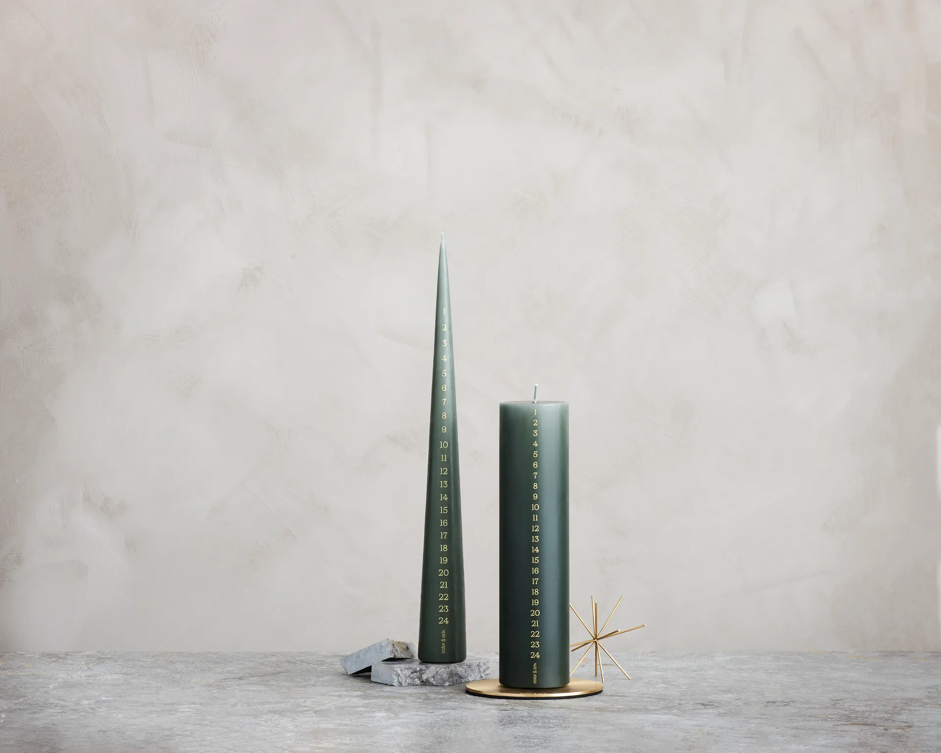 ester & erik advent candle 37 cm, 60 noble pine ester & erik