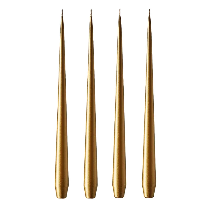 ester & erik candle 42 cm 4-pack metalic - Gold - ester & erik