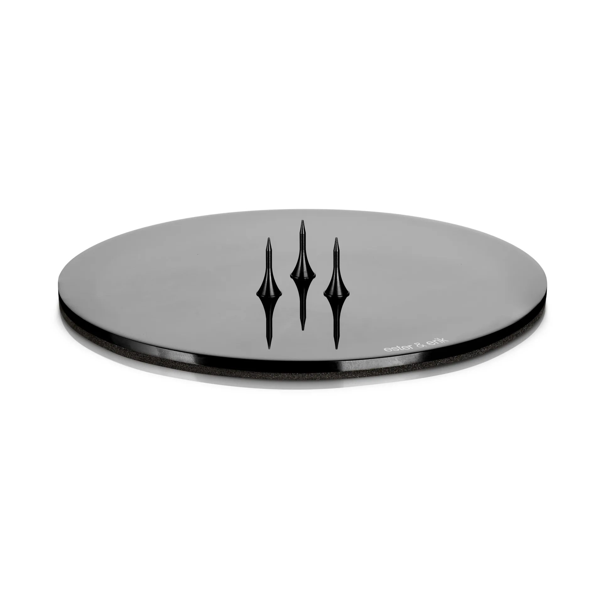 ester & erik candle holder Ø9 cm polished, Black ester & erik