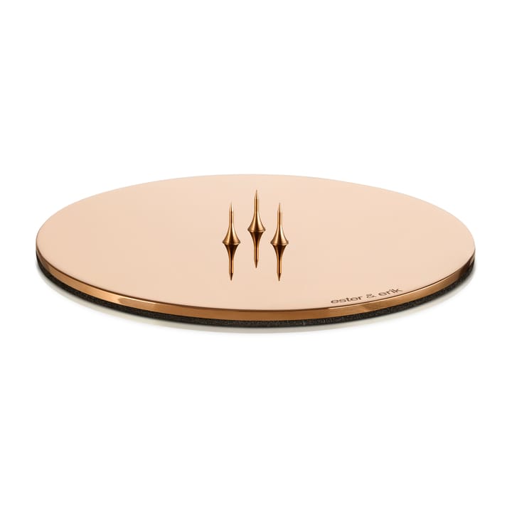 ester & erik candle plate Ø10 cm polished - Rosé gold - ester & erik