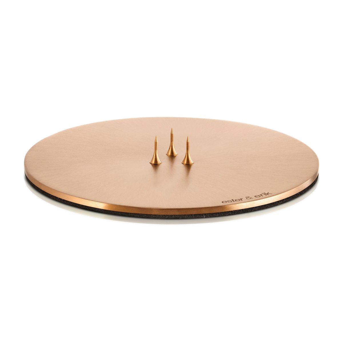ester & erik candle plate o12 cm matte Rosé gold | Scandinavian Design | Tea light holders, lanterns & candle dishes | Gold-coloured