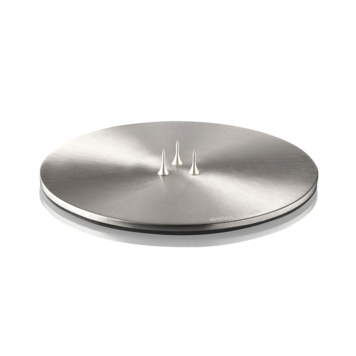 ester & erik candle plate Ø12 cm matte - silver - Ester & erik