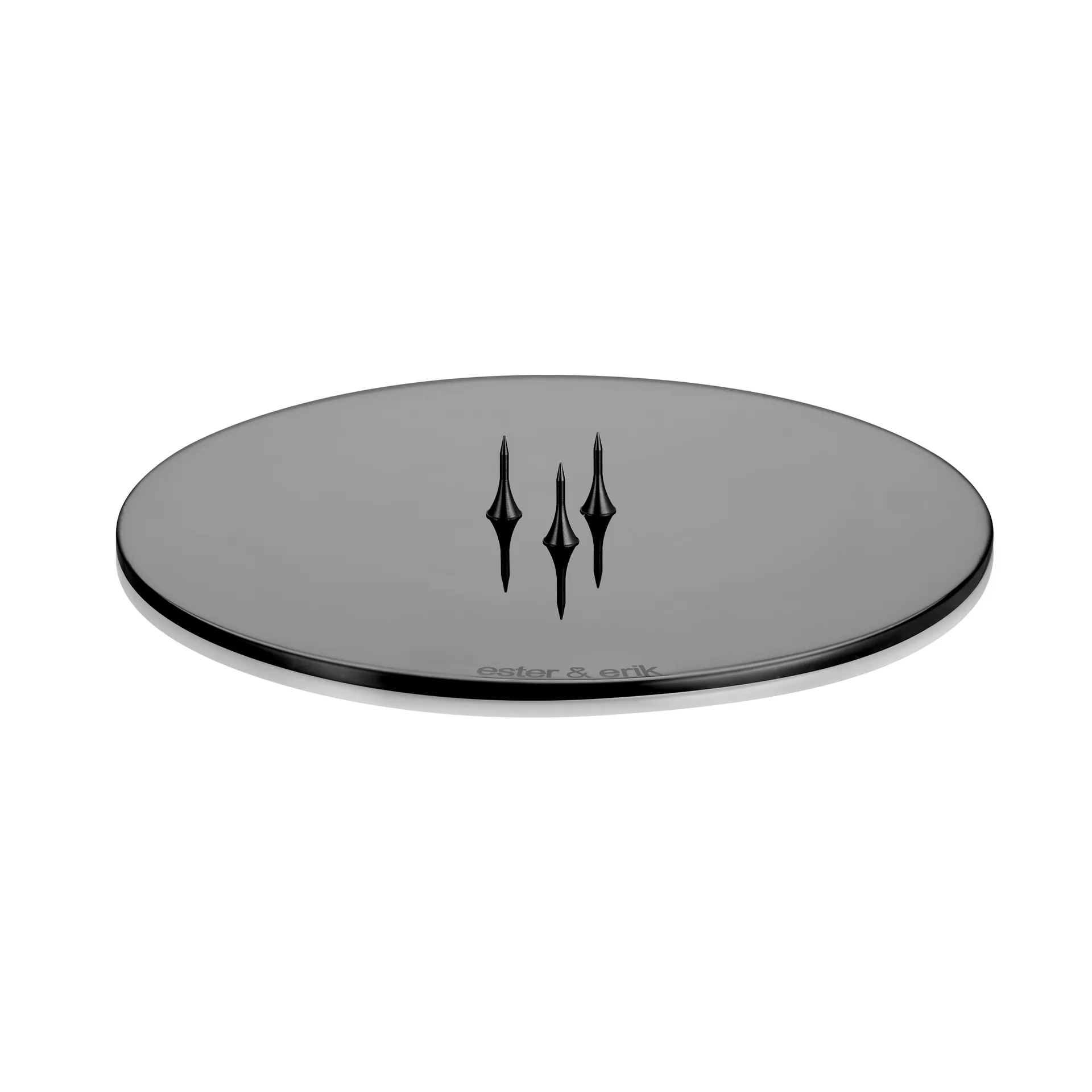 ester & erik candle plate Ø12 cm polished, black ester & erik