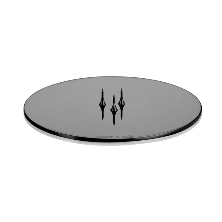 ester & erik candle plate Ø12 cm polished - black - Ester & erik