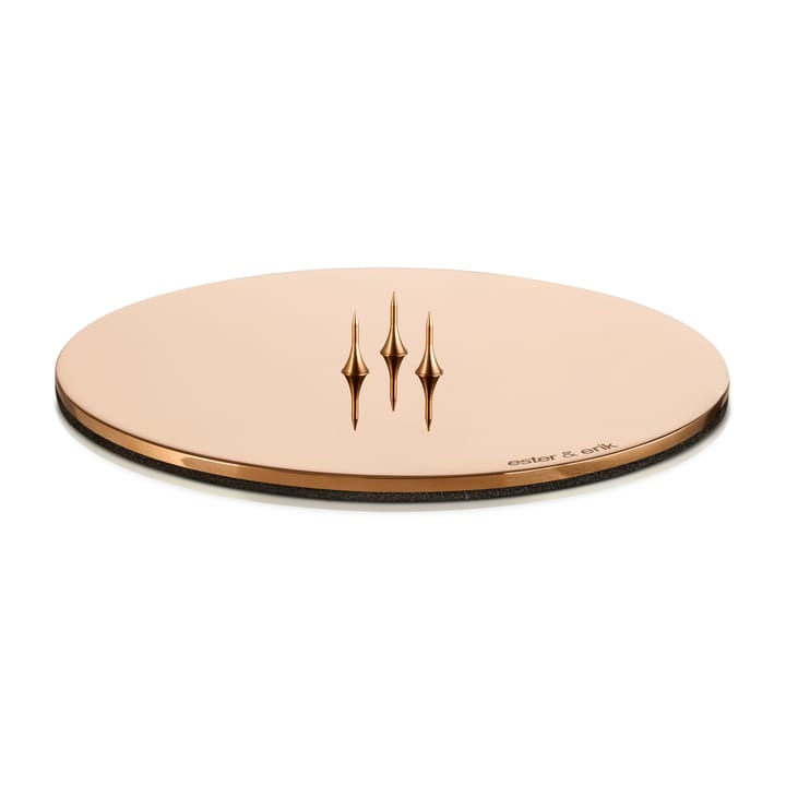 ester & erik candle plate Ø12 cm polished - Rosé gold - ester & erik