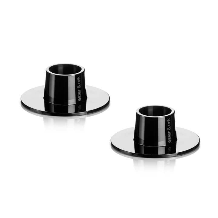 ester & erik candle sticks smooth 2-pack - black - Ester & erik