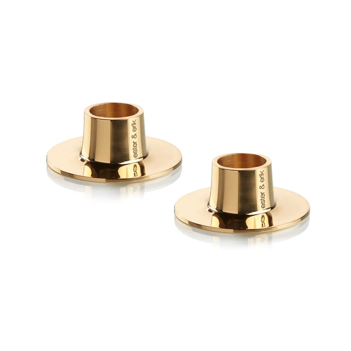 ester & erik candle sticks smooth 2-pack - Gold - Ester & erik